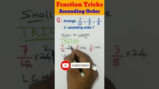 Ascending order in fraction | Ascending Tricks🤔🤔 #dktutorial #shorts