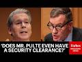 Mark Warner Grills Scott Bessent On President Trump's Pick To Be Acting DNI, Bill Pulte