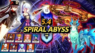 Spiral Abyss 5.4 | 🔥 Hu Tao \u0026 Ayaka ❄️ | Genshin Impact