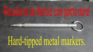 Riscador de metais com ponta dura. (hard-tipped metal markers.)