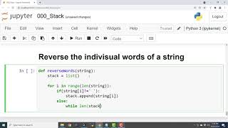 EP07 - Python Stack - Reverse the individual words in a string containing spaces