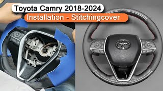 Steering Wheel Cover for Toyota Camry 2018-2024 Installation Stitchingcover