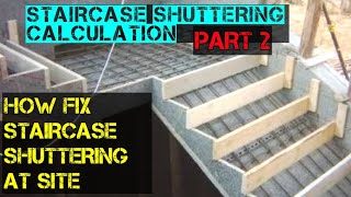 Stair case Shuttering Construction and Formula  Fix Staircase Shuttering Construction in Hindi