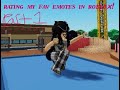 Rating my fav emotes in roblox!