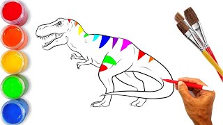 How to Draw T-rex Tyrex Tirex Dynosaur Easy | Cara Menggambar Dinosaurus Tirex