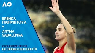 Brenda Fruhvirtova v Aryna Sabalenka Extended Highlights | Australian Open 2024 Second Round