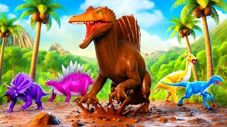 Epic Mud Dinosaur Rescue Adventure | Giant Spinosaurus Stuck in The Mud