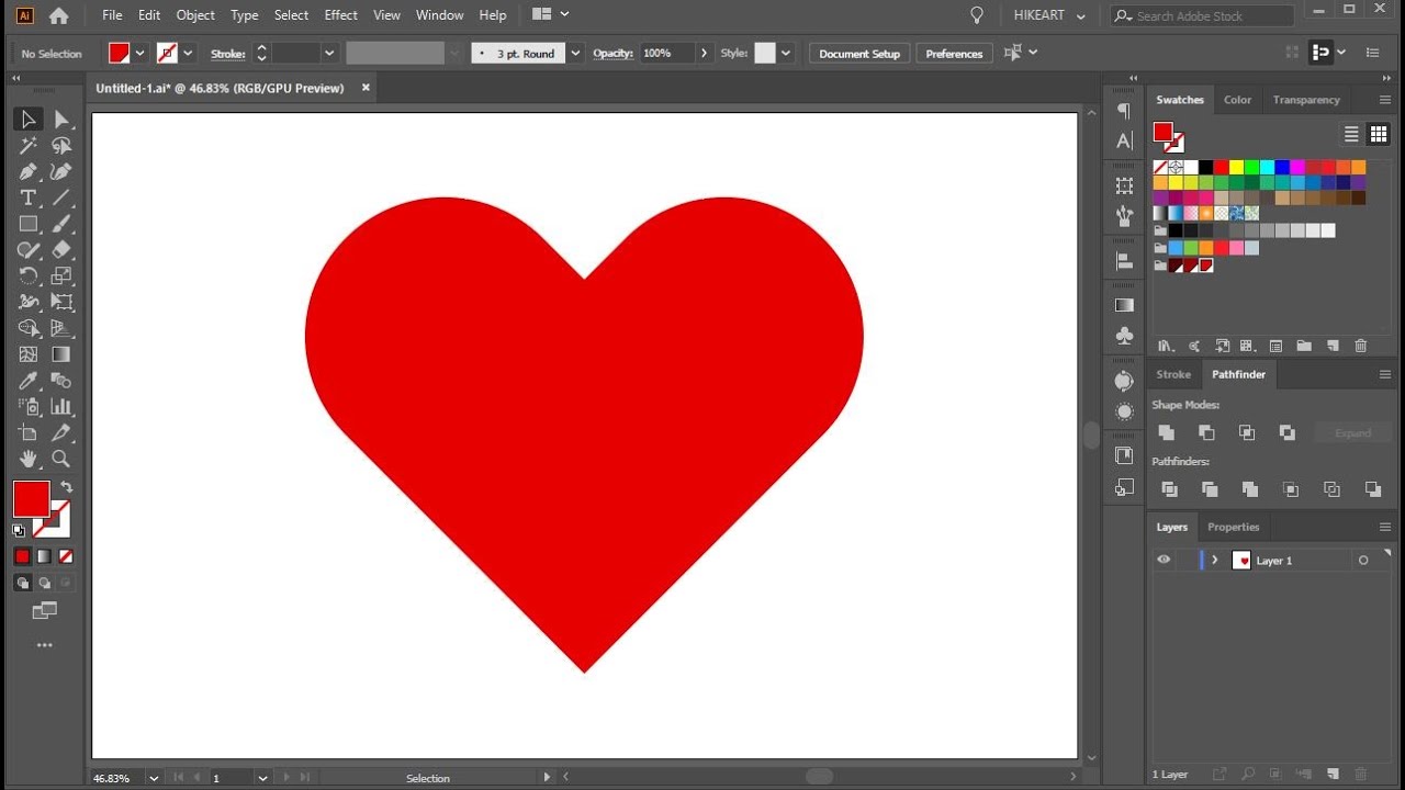 Draw Heart On Illustrator At Rita Hill Blog