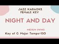 Night and day - Swing Jazz KARAOKE - female key [sing along background music]