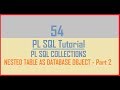 Tutorial 54 : Nested Table as Database Object