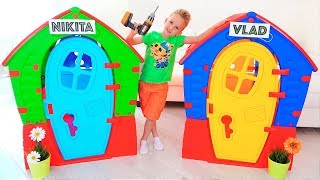Nikita Play with Balls | Kids ride on toy cars and play with Mom