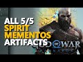 All Spirit Mementos Artifacts God Of War Ragnarok