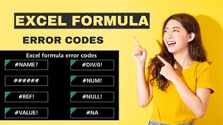 Excel formula error codes