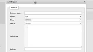 Creating a simple MySql Trigger Using PhpMyAdmin