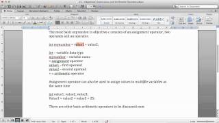 Objective-C Tutorials: 13 - Expressions and arithmetic operators
