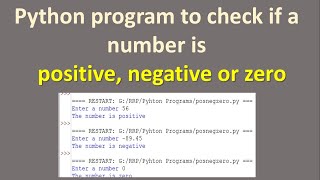 Python program to check if a number is positive,negative or zero