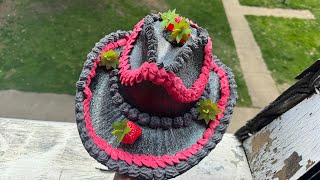 DIY Cake Cowgirl hat with strawberry 🍓