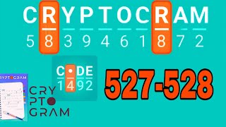 CRYPTOGRAM Word Logic Puzzles level 527 528