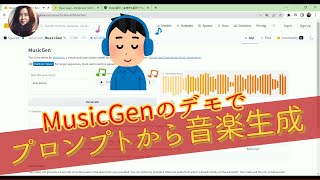 MusicGenのデモでプロンプトから音楽生成