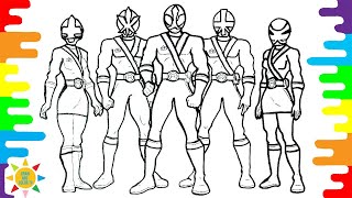 Power Rangers Samurai Coloring Pages|Power Rangers Drawing|Draw and Color Tv|No Copyright Sounds
