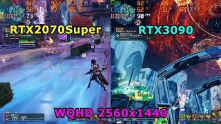 [PSO2NGS] RTX3090 vs RTX2070Super プレイ＆ベンチ比較