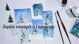 Sapins enneigés à l'aquarelle - Les tutos de Thibault #3