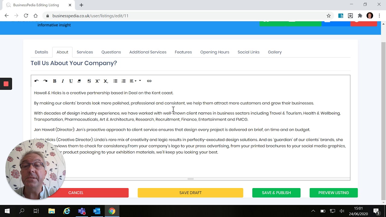 Listing Creation Youtube