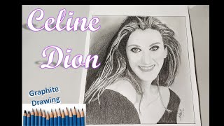 Drawing Celine Dion | Portrait | Pencil | Graphite | Grid | Timelapse |