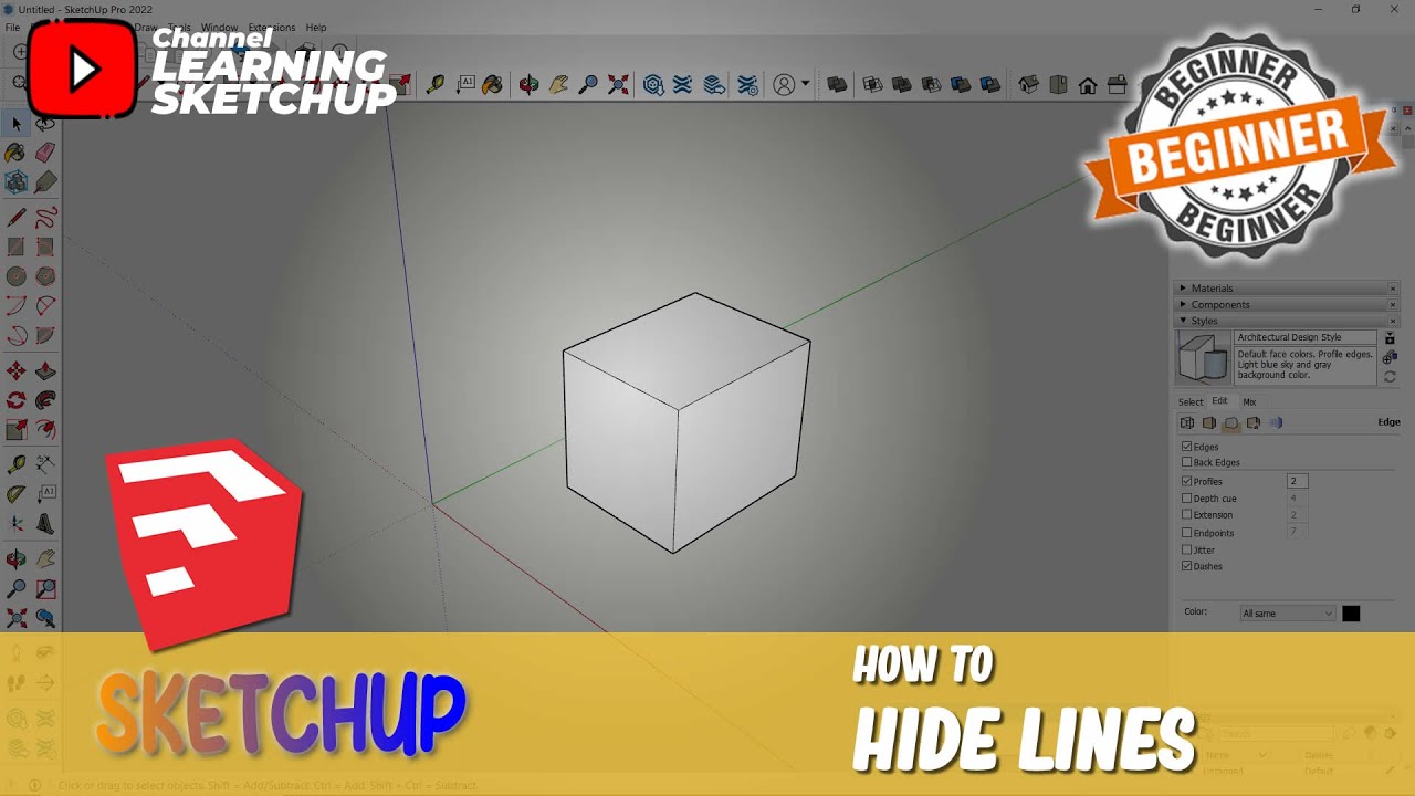 How To Hide Lines In Sketchup Youtube