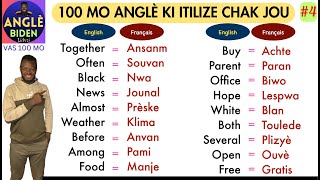 VAS 100mo #4k  100 mo anglè bazik  ki itlize chak jou. Vocabulaire Anglais basique pour debutants.