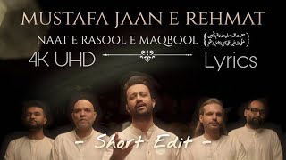 【4K】MUSTAFA JAAN E REHMAT ❤️| DAROOD O SALAAM | Lyrics | Whatsapp Status (Short Edit)
