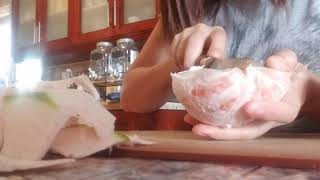 How to cut pomelo - cach cat buoi da xanh - vietnamese fruit