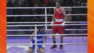 Opponent quits less than a minute into match against Imane Khelif, boxer who had gender test issue