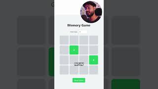 Memory Game in React JS 🔥🔥 #reactjs #javascript #reactjstutorial