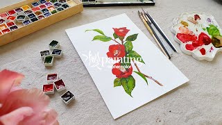 동백꽃 필 무렵을 보다 수채화로 그린 동백꽃 그리고 watercolor_가빛gabit