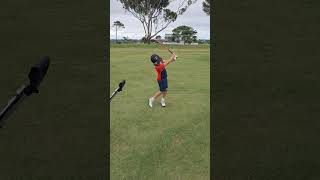 8-Year-Old Golfer trying his new long iron, cut the video short \