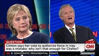 (Democratic Debate) Gov. Chafee questions Hillary Clinton's judgement