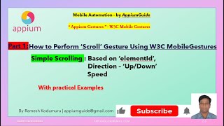 13.Appium Gestures-(part-1)How to Perform "Scroll" Gesture Using W3C MobileGestures-Simple Scrolling