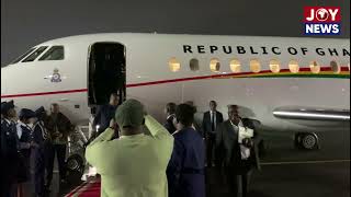 President John Mahama arrives in Nairobi, Kenya.