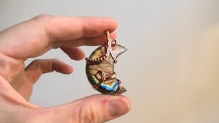 Crescent Moon Wire Wrapped Cabochon Pendant Tutorial