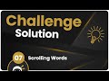 Coding Challenge SOLUTION #7 - Scrolling Words Animation