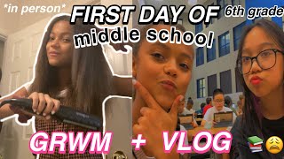 FIRST DAY OF SCHOOL GRWM + VLOG | *in-person* 2021