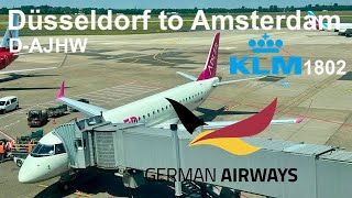 KLM KL1802 | operated by: GERMAN AIRWAYS  D-AJHW  E190LR from Düsseldorf to Amsterdam #airlinereview