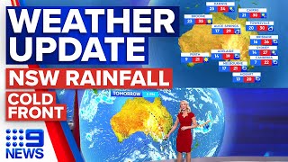 NSW rainfall, Cold front across Victoria | Weather | 9 News Australia