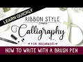 How to Write Calligraphy for Beginners with Brush Pen ✍️ Ribbon Style