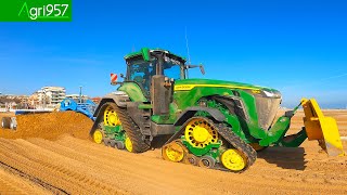 AgriFOCUS 15: LIVELLAMENTO \u0026 SISTEMAZIONE SPIAGGE 🏖️ JOHN DEERE 8RX 410 + FONTANA 6m - Aia Ricci