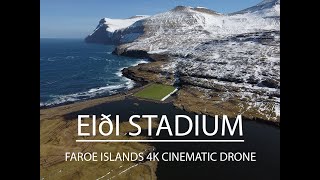 Faroe Islands: Eiði Stadium - 4K cinematic winter drone landscape