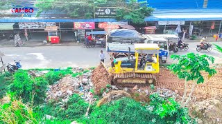 SUMMARY Video Wonderful SHOW LANDFILL by Excellent Skill Driver Dozer KOMATSU D31 PX with Dump Truck