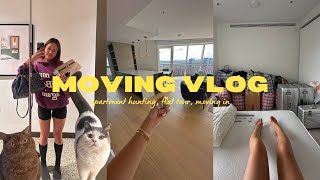 MOVING VLOG / apartment tour \u0026 hunting, moving in, getting furniture