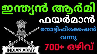 Indian Army Fireman Recruitment 2024 | Full Details | Defence Jobs Malayalam